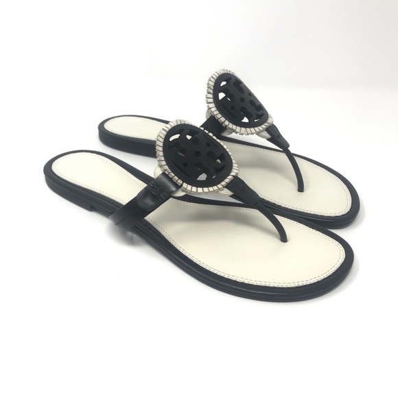 tory burch black and white sandals